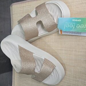 CROCS Glittery Gold Sandals